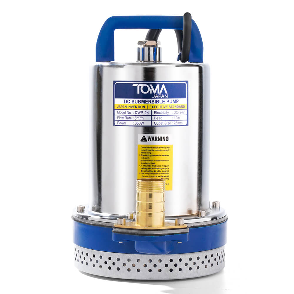 ปั๊มจุ่มโซล่าเซลล์ TOMA JAPAN รุ่น DWP-24 ขนาด 1 นิ้ว 24V 350W